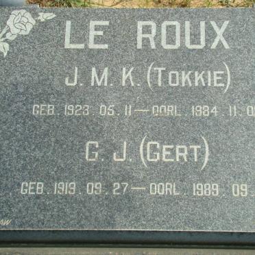 ROUX G.J., LE 1919-1989 &amp; J.M.K. 1923-1984