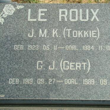 ROUX G.J., LE 1919-1989 &amp; J.M.K. 1923-1984