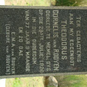 ROOYEN Theodorus Cornelis, van -1926