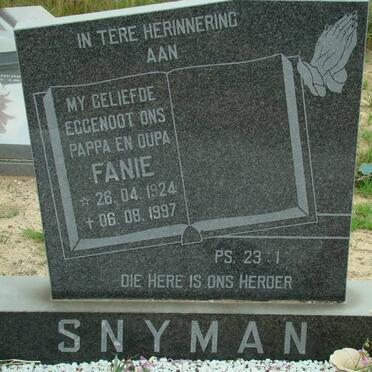 SNYMAN Fanie 1924-1997