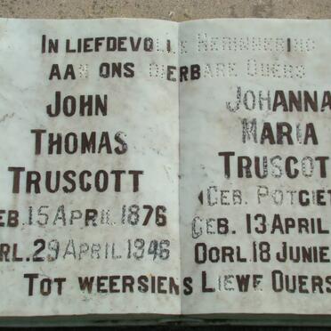 TRUSCOTT John Thomas 1876-1946 &amp; Johanna Maria POTGIETER 1877-1953