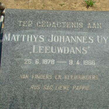 UYS Matthys Johannes 1878-1966