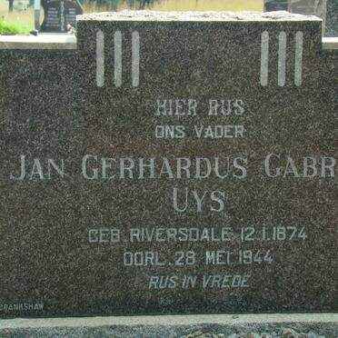 UYS Jan Gerhardus Gabriel 1874-1944