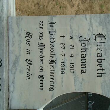 UYS Elizabeth Johanna 1913-1988