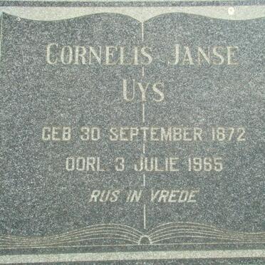 UYS Cornelis Janse 1872-1965
