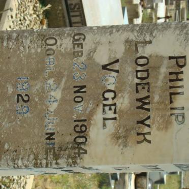 VOGEL Philip Lodewyk 1904-1929