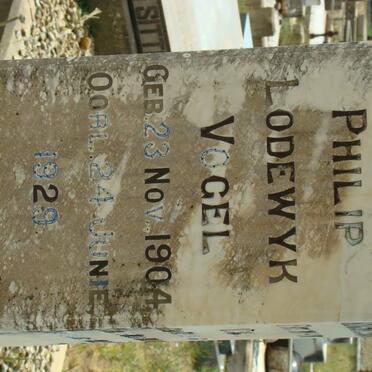 VOGEL Philip Lodewyk 1904-1929