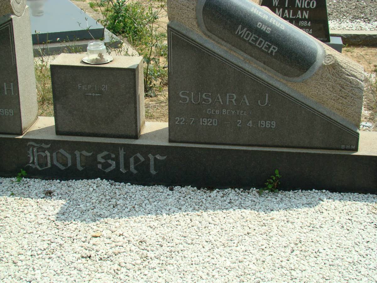 VORSTER Susara J. nee BEYTEL 1920-1969