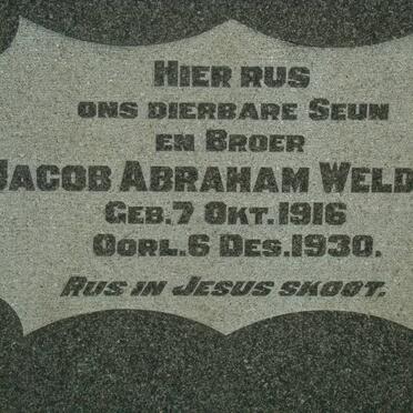 WELDING Jacob Abraham 1916-1930