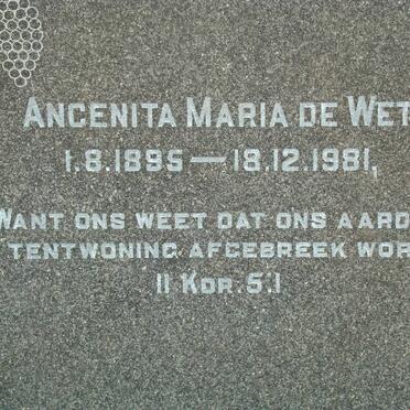 WET Angenita Maria, de 1895-1981
