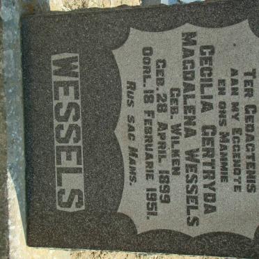 WESSELS Cecilia Gertryda Magdalena nee WILKEN 1899-1951