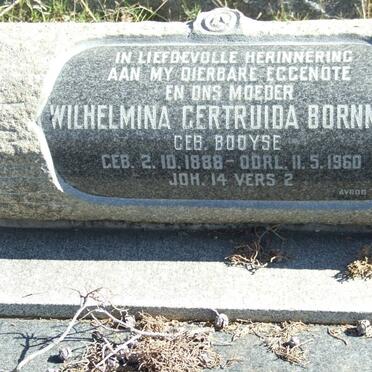 BORNMAN Wilhelmina Gertruida nee BOOYSE 1888-1960