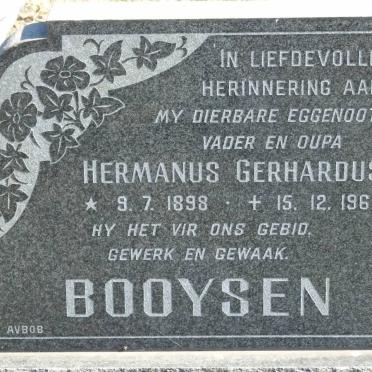 BOOYSEN Hermanus Gerhardus 1898-1969 &amp; Elsie Carolina 1906-1974