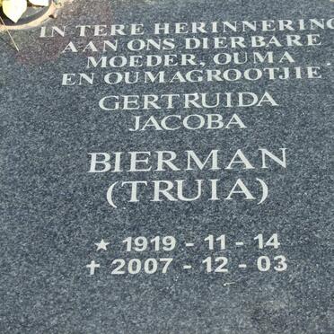 BIERMAN Gertruida Jacoba 1919-2007