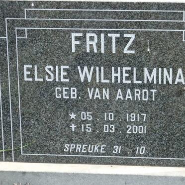 FRITZ Jacobus Hendrik 1916-1977 &amp; Elsie Wilhelmina van AARDT 1917-2001