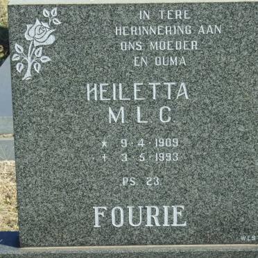 FOURIE Heiletta M.L.C. 1909-1993