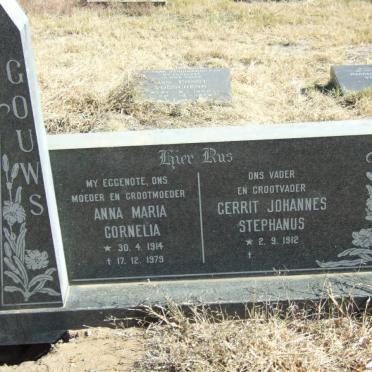 GOUWS Gerrit Johannes Stephanus 1912- &amp; Anna Maria Cornelia 1914-1979