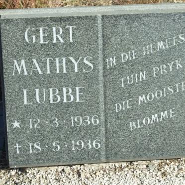 LUBBE Gert Mathys 1936-1936