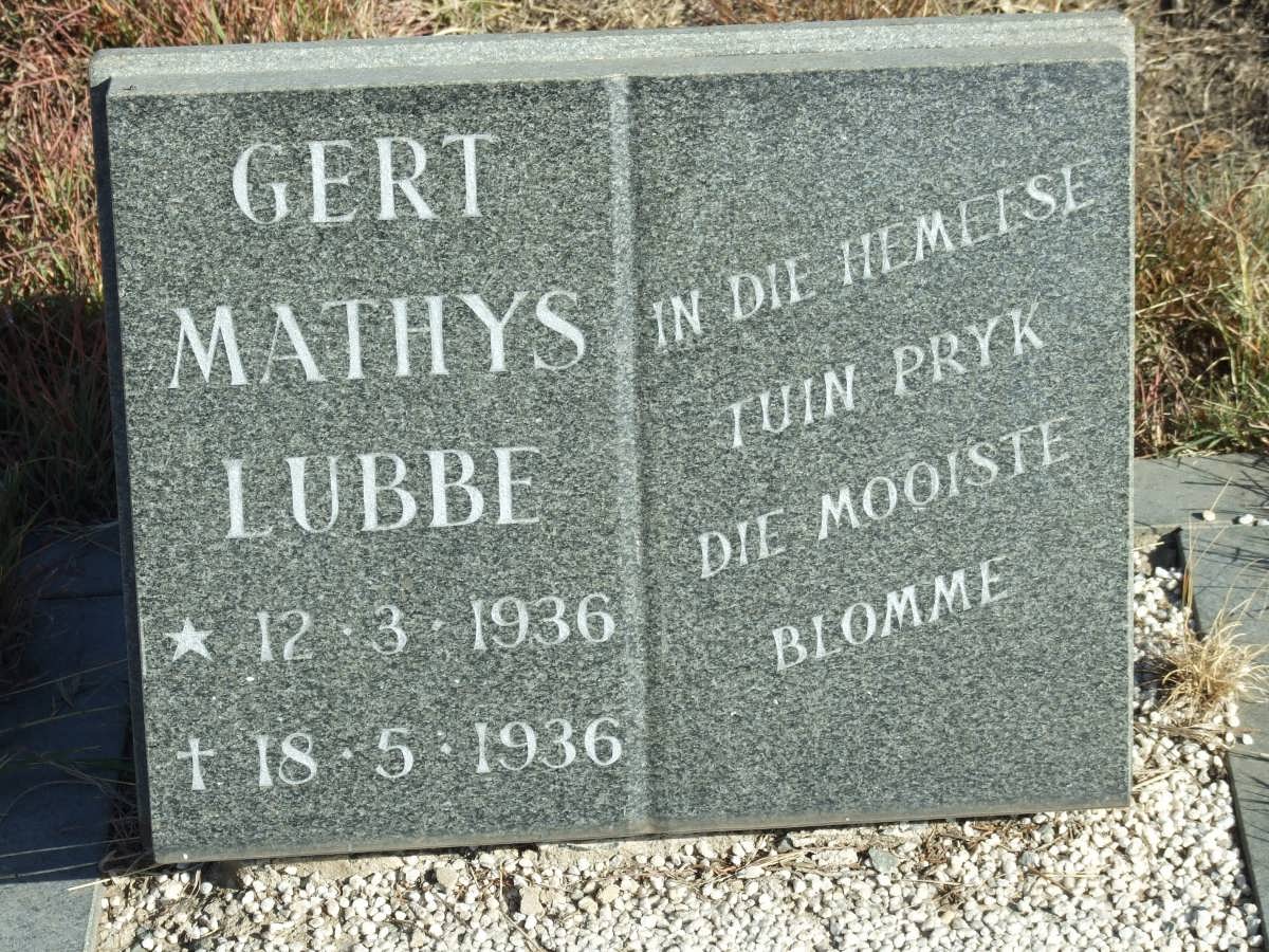 LUBBE Gert Mathys 1936-1936