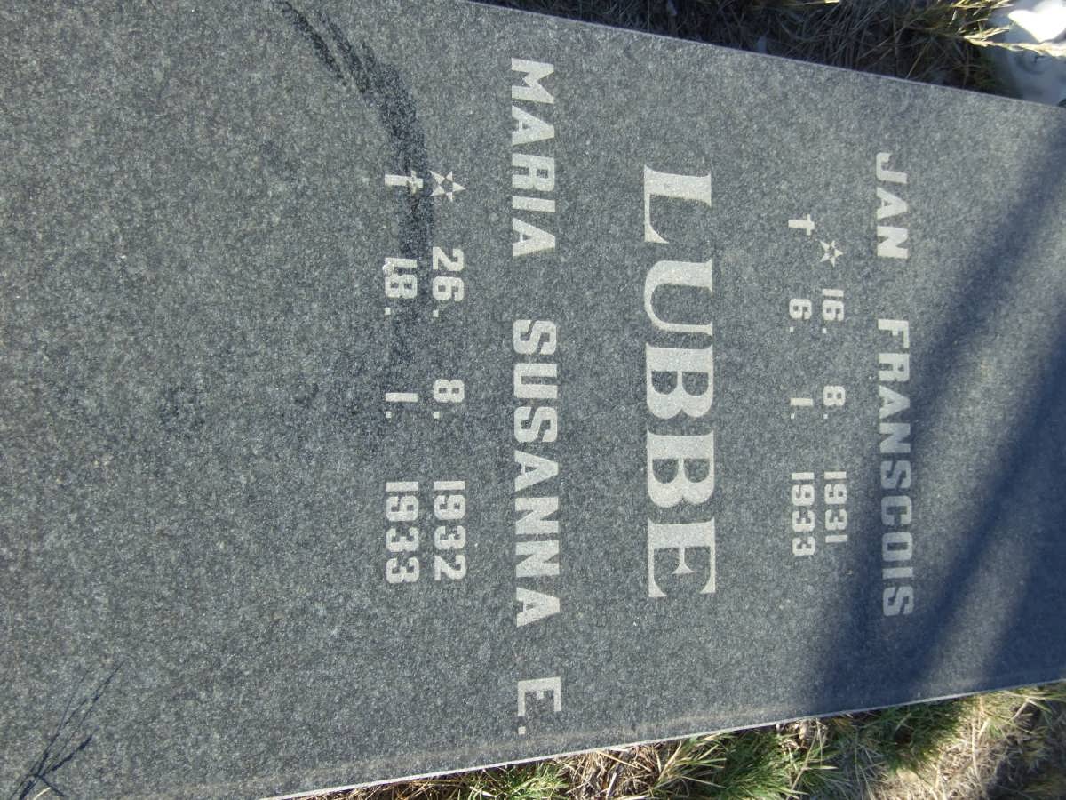 LUBBE Jan Franscois 1931-1933 :: LUBBE Maria Susanna E. 1932-1933