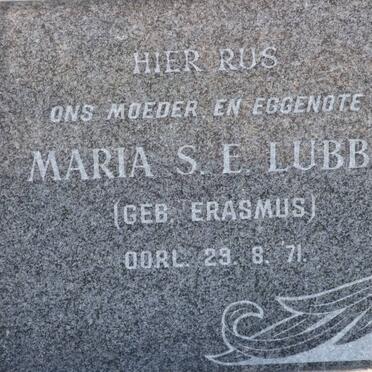 LUBBE Sarel A.C. 1904-1972 &amp; Maria S.E. ERASMUS -1971