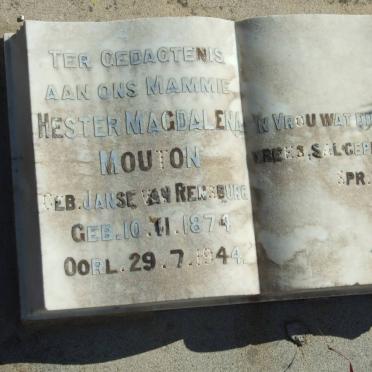 MOUTON Hester Magdalena nee JANSE VAN RENSBURG 1874-1944