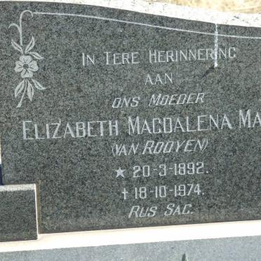 NAUDE Sarel Francois 1887-1974 &amp; Elizabeth Magdalena Maria van ROOYEN 1892-1974