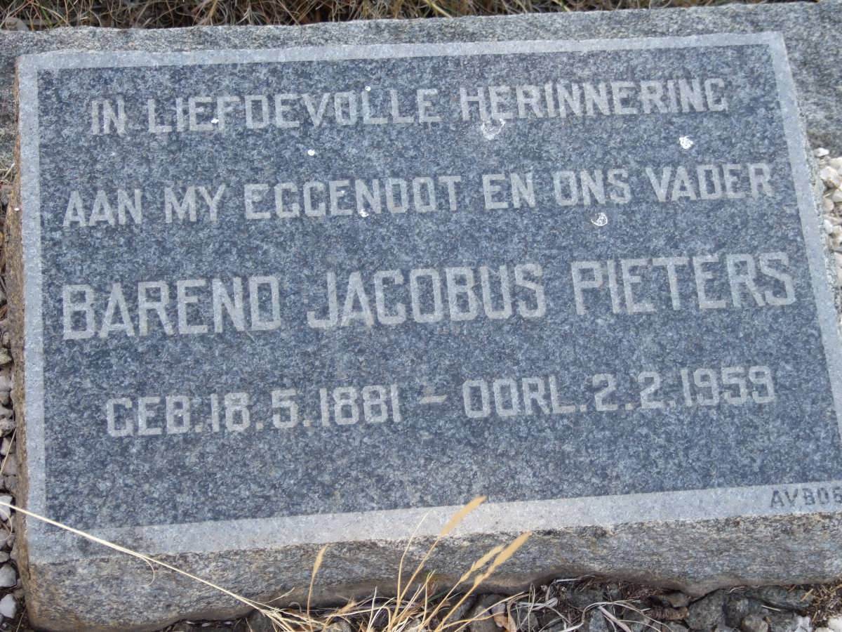 PIETERS Barend Jacobus 1881-1959