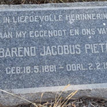 PIETERS Barend Jacobus 1881-1959