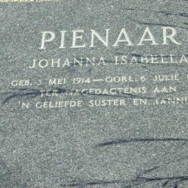 PIENAAR Johanna Isabella 1914-1974