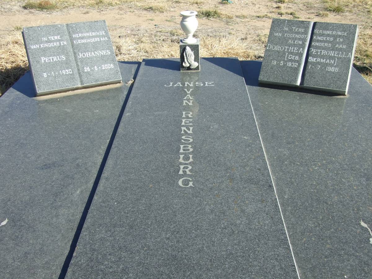 RENSBURG Petrus Johannes, Janse van 1930-2006 &amp; Dorothea Petronella BIERMAN 1932-1986