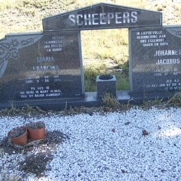 SCHEEPERS Johannes Jacobus 1910-1996 &amp; Maria Francina 1911-1996