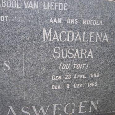 ASWEGEN Magdalena Susara nee DU TOIT 1896-1962