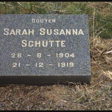 SCHUTTE Sarah Susanna 1904-1919