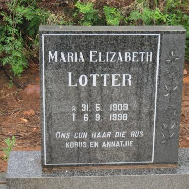 LOTTER Maria Elizabeth 1909-1998