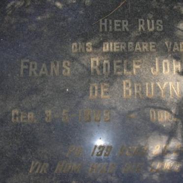 BRUYN  Frans Roelf Johannes, de 1859- 