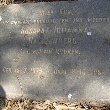 HARTZENBERG Susara Johanna nee J. VAN VUUREN 1873-1954