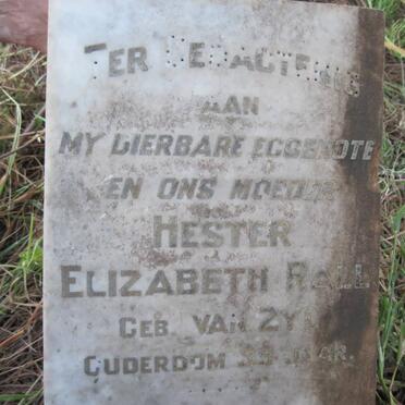 RALL Hester Elizabeth nee VAN ZYL 