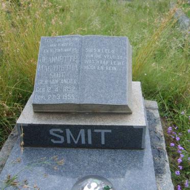 SMIT Jeannette Magaretha nee VAN ANDEL  1892-1959