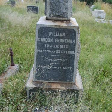 FRONEMAN William Gordon 1887-1918