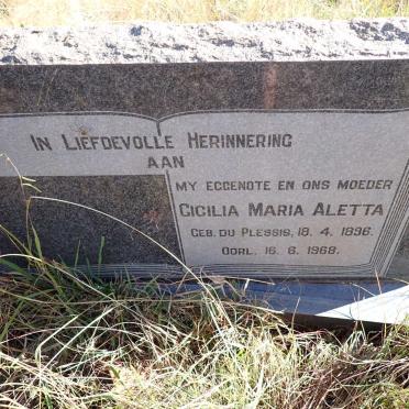 ? Cicilia Maria Aletta nee DU PLESSIS 1896-1968