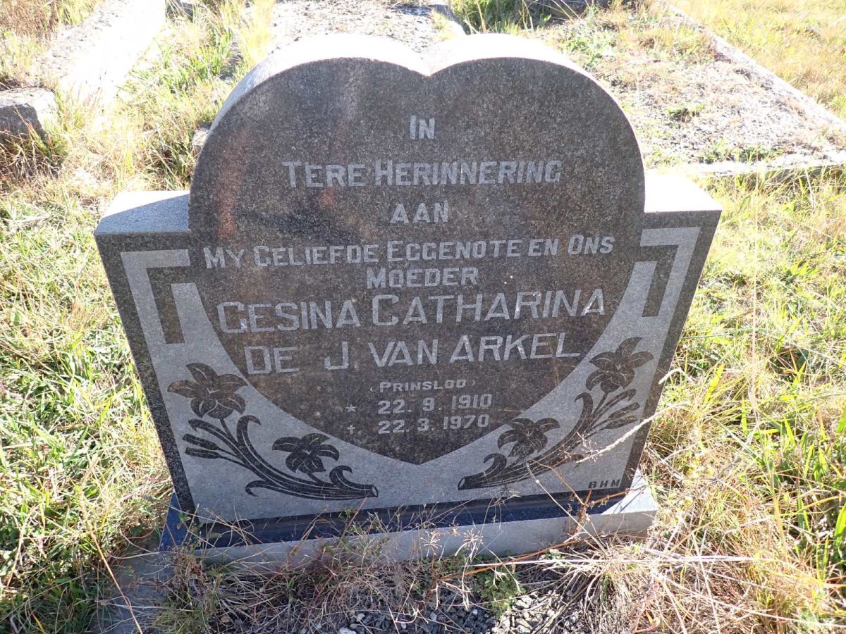 ARKEL Gesina Catharina de J., van nee PRINSLOO 1910-1970