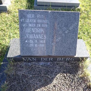 BERG Hendrik Johannes, van der 1909-1991
