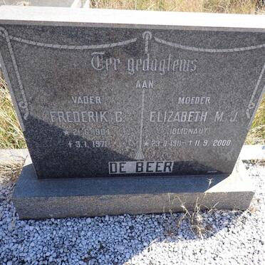 BEER Frederik C., de 1904-1971 & Elizabeth M.J. BLIGNAUT 1911-2000