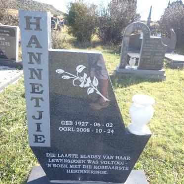 DORFLING Hannetjie 1927-2008