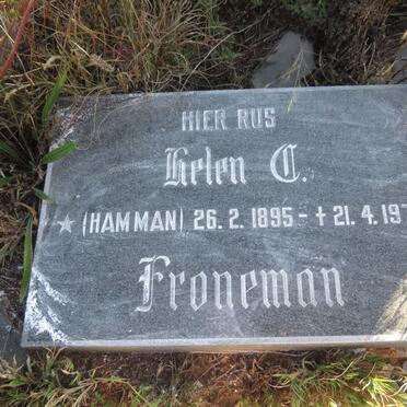 FRONEMAN Helen C. nee HAMMAN 1895-1971