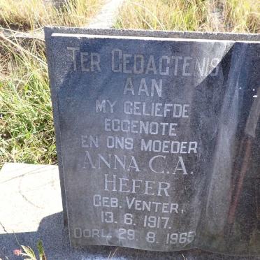 HEFER Anna C.A. nee VENTER 1917-1965