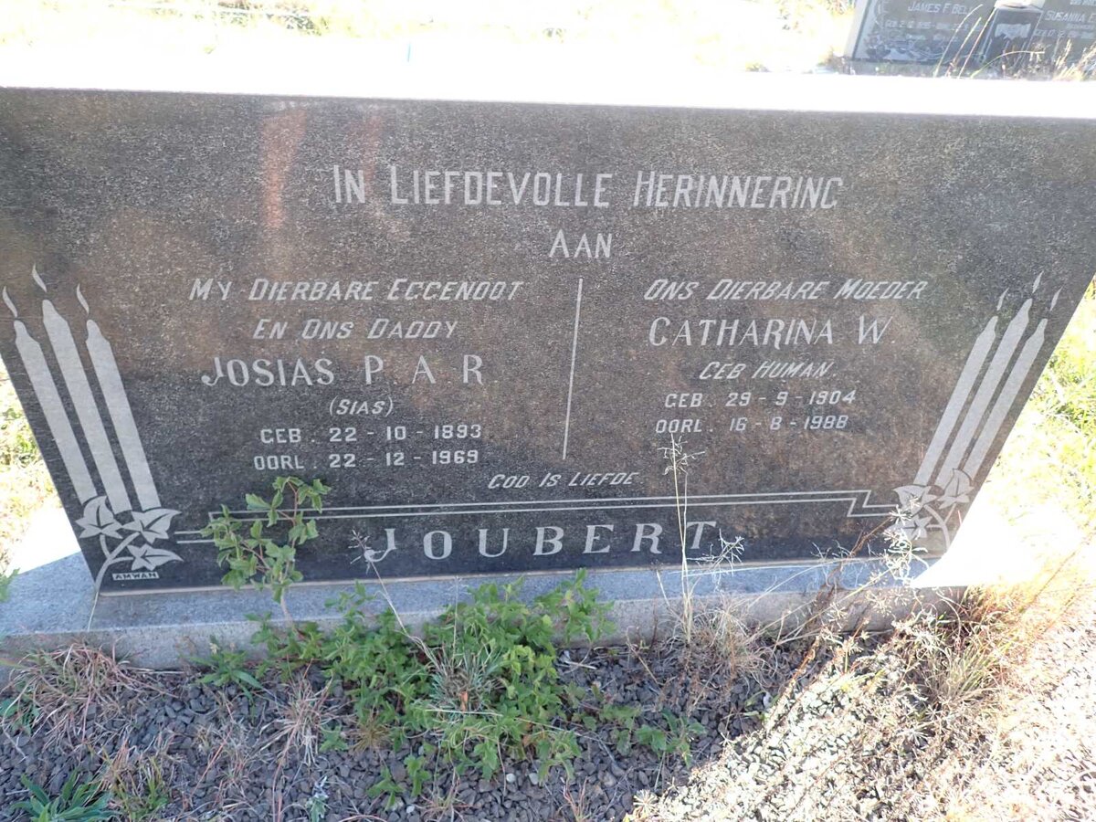 JOUBERT Josias P.A.R. 1893-1969 & Catharina W. HUMAN 1904-1988