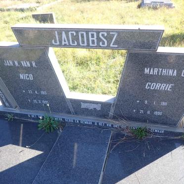 JACOBSZ Jan N. Van R. 1913-1995 & Marthina C. 1911-1990