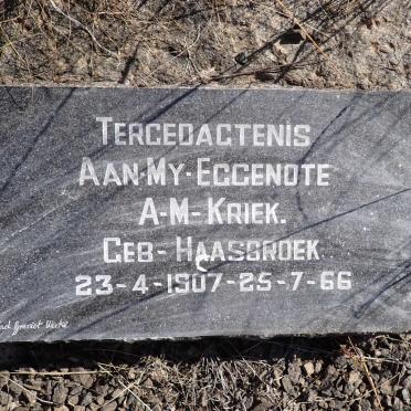 KRIEK A.M. nee HAASBROEK 1907-1966